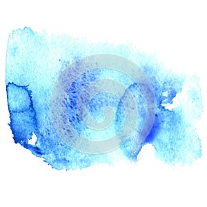 Abstract blue watercolor hand painted background