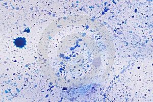 Abstract blue watercolor painting as background, top view