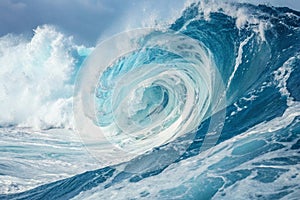 Abstract blue watercolor painting photo