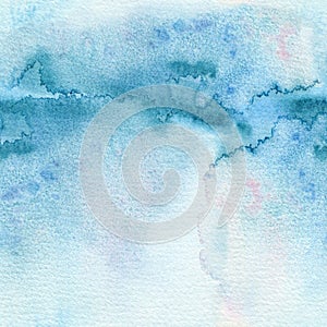 Abstract blue watercolor seamless pattern