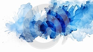 Abstract blue watercolor spill background