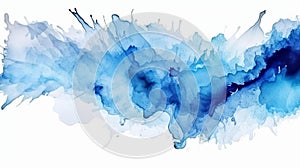 Abstract blue watercolor spill background