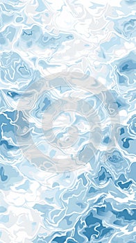 Abstract Blue Watercolor Waves Pattern