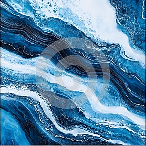 abstract blue wave background. Marble blue patterned texture background. Abstract marbling artwork for design. Abstract