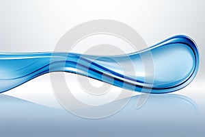 abstract blue wave background with reflection vector illustration