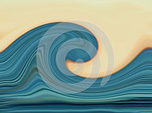 Abstract Blue Wave Beach Concept