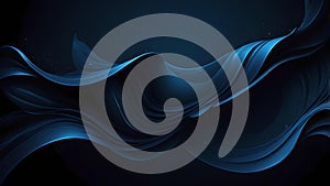 Abstract Blue Wave Dark Background