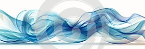 Abstract Blue Wave Design on White Background