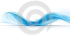 Abstract Blue Wave Flow, Swirling Gradient Pattern on White Background, Design Element