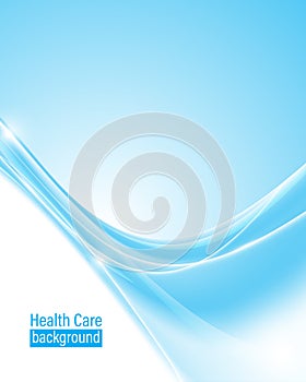 Abstract blue wave flyer design template health care concept