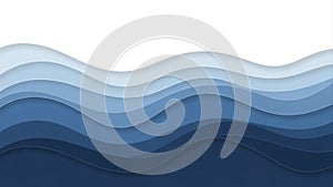 Abstract Blue Wave Layers Background Design