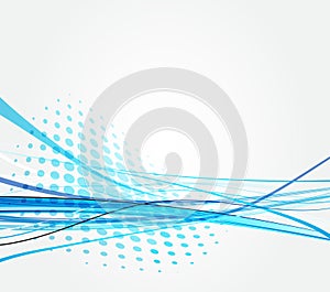 Abstract blue wave light background