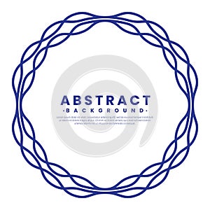 Abstract Blue wave line pattern border frame. Flat style concept. Vector circle frame elements