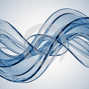 Abstract blue wave of liquid flowing in a dynamic fluid motion, representing purity and movement