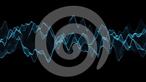 Abstract blue wave motion with black background.Abstract line and technology concept