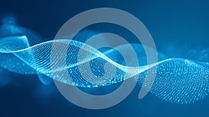 Abstract Blue Wave Particle Background