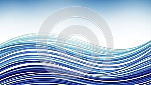 Abstract Blue Wave Pattern Background with Flowing Lines and Gradient Colors