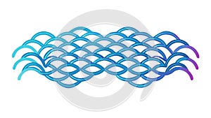 Abstract Blue Wave Pattern, Fluid Geometric Design, vector design Generative AI