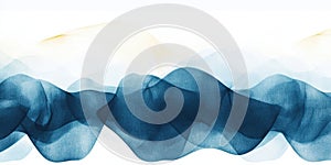 Abstract blue wave pattern on white background