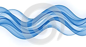 Abstract blue wave pattern on white background, ai generated