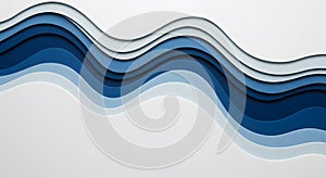 Abstract Blue Wave Pattern on White Background for Modern Design