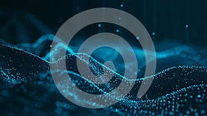 Abstract blue wave patterns with glowing light effects create a dynamic visual experience, showcasing fluid motion and depth in a