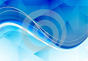 Abstract blue wave polygon background