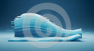 Abstract Data Visualization: Flowing Blue Waves