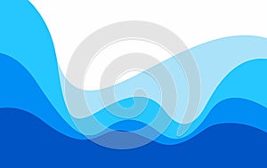 Abstract blue wave of the sea vector background
