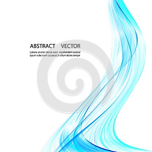 Abstract blue wave vector background for brochure, website, flyer design. Blue smoke wave.