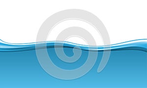 Abstract blue wave water on white background vector
