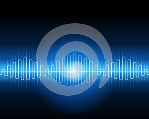 Abstract blue waveform