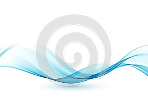 Abstract blue waves background, transparent lines, design element.