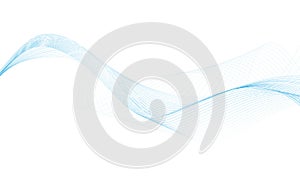 Abstract blue waves - data stream concept. Vector Illustration