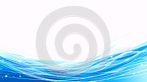 Abstract Blue Waves and Light Streaks Background