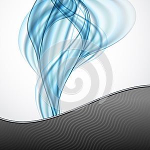 Abstract Blue Wavy Background.