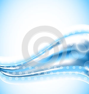 Abstract blue wavy background, design template