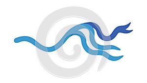 Abstract Blue Wavy Flowing Shape Vector, vector design Generative AI