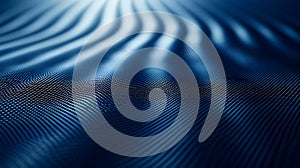 Abstract Blue Wavy Grid Texture Digital Data Flow Background Tech Design AI generated.