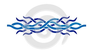 Abstract Blue Wavy Line Pattern, vector design Generative AI