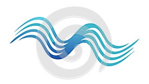 Abstract Blue Wavy Lines Flowing Pattern Vector, vector design Generative AI