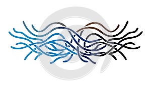 Abstract Blue Wavy Lines, Fluid Texture and Dynamic Design, vector design Generative AI