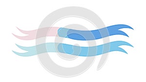 Abstract Blue Wavy Lines Pattern Element, vector design Generative AI