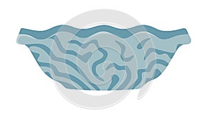 Abstract Blue Wavy Shape, Dynamic Fluid Element, vector design Generative AI