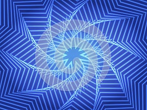 Abstract blue whirl background with star.