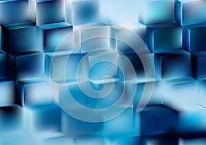 Abstract Blue and White 3D Cube Background Design