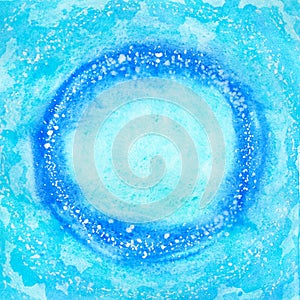 abstract blue white color background universe mind spiritual holistic healing imagine inspiring ring circle watercolor painting