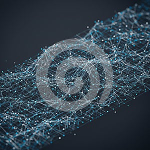 Abstract Blue and White Data Network Visualization