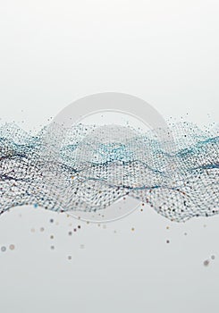 Abstract Blue and White Data Wave Background
