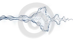 Abstract Blue and White Energy Wave with Lightning Effect on White Background (1181